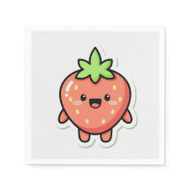 Pastel Aardbei Esthetische Sticker – Cute Fruit I