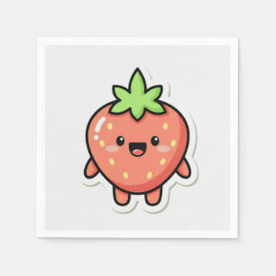 Pastel Aardbei Esthetische Sticker – Cute Fruit I Servet