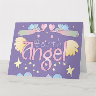 Pastel Aarde Engel Kaart – Sterren, Vleugels & Har