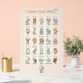 Pastel ABC Dierenposter voor Kinderen Acryl Bord (Huwelijk)