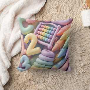 Pastel ABC Leerbom - Geïnflate 3D Educatieve Kussen