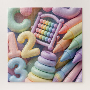 Pastel ABC Leerbom - Geïnflate 3D Educatieve Legpuzzel