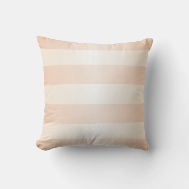 Pastel Abrikozen Strepen Patroon Kussen (Voorkant)