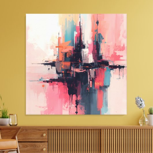 Pastel Abstract 1 Canvas Afdruk (Insitu (Woonkamer))