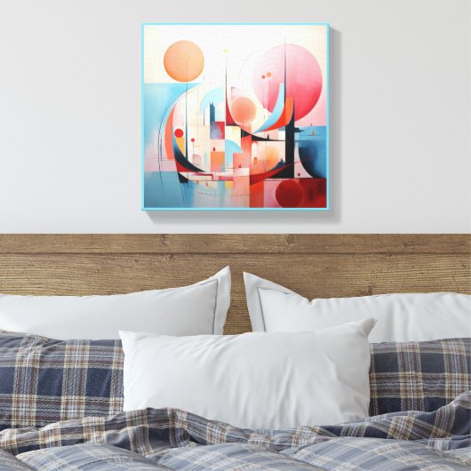 Pastel abstract 1 van 4 canvas afdruk (Insitu (Slaapkamer))