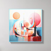 Pastel abstract 1 van 4 canvas afdruk (Voorkant)