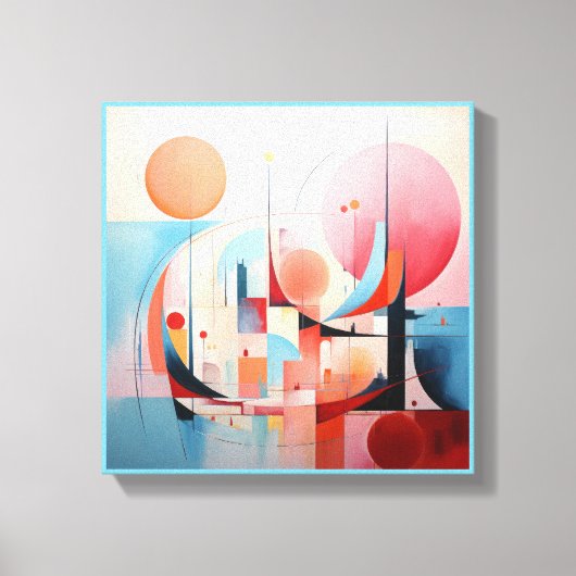 Pastel abstract 1 van 4 canvas afdruk (Voorkant)