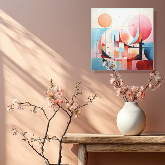 Pastel abstract 1 van 4 canvas afdruk