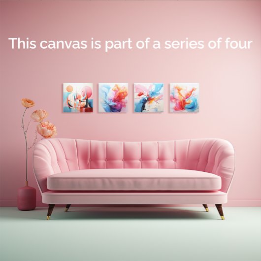 Pastel abstract 2 van 4 canvas afdruk