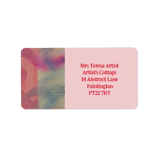 Pastel Abstract Art Adreslabel Etiket (Voorkant)