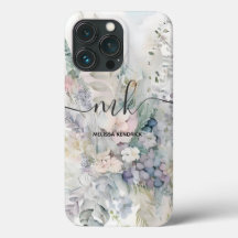  Pastel Abstract Bloemen Monogram Naam