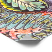 Pastel Abstract Bloemrijk Ingewikkeld Doodle Kunst Poster (Hoek)