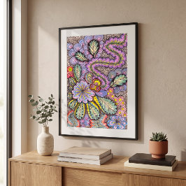 Pastel Abstract Bloemrijk Ingewikkeld Doodle Kunst Poster