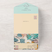 Pastel Abstract Boho Bruiloft All In One Uitnodiging (Buitenkant)