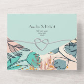 Pastel Abstract Boho Bruiloft All In One Uitnodiging (Achterkant)
