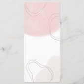 Pastel Abstract Cream Shapes Lijnen Bruiloft Menu (Achterkant)