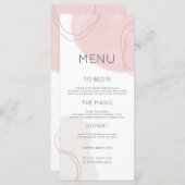 Pastel Abstract Cream Shapes Lijnen Bruiloft Menu (Voorkant / Achterkant)