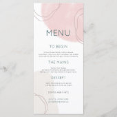 Pastel Abstract Cream Shapes Lijnen Bruiloft Menu (Voorkant)