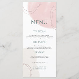Pastel Abstract Cream Shapes Lijnen Bruiloft Menu