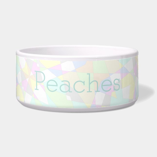 Pastel Abstract Design Dog Food Bowl - HAMbWG Voerbakje (Voorkant)