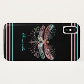 Pastel Abstract Dragonfly Black Case-Mate iPhone Case (Achterkant (horizontaal))