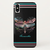 Pastel Abstract Dragonfly Black Case-Mate iPhone Case (Achterkant)