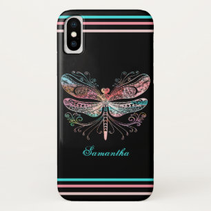 Pastel Abstract Dragonfly Black Case-Mate iPhone Case