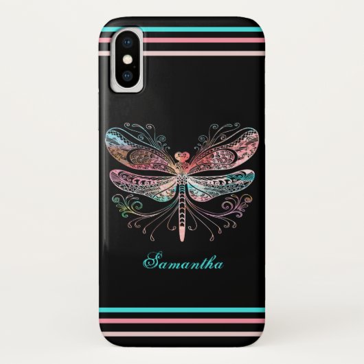 Pastel Abstract Dragonfly Black Case-Mate iPhone Case (Achterkant)