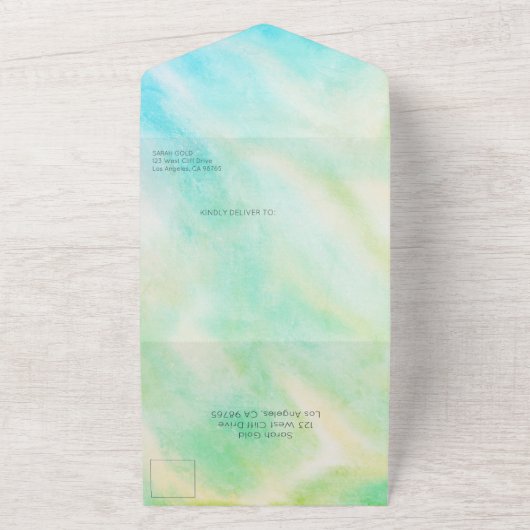 Pastel Abstract Eenvoudig Chique CUSTOM BAR MITZVA All In One Uitnodiging (Buitenkant)