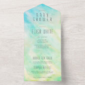 Pastel Abstract Elegant Chic CUSTOM BABY SHOWER All In One Uitnodiging (Binnen)