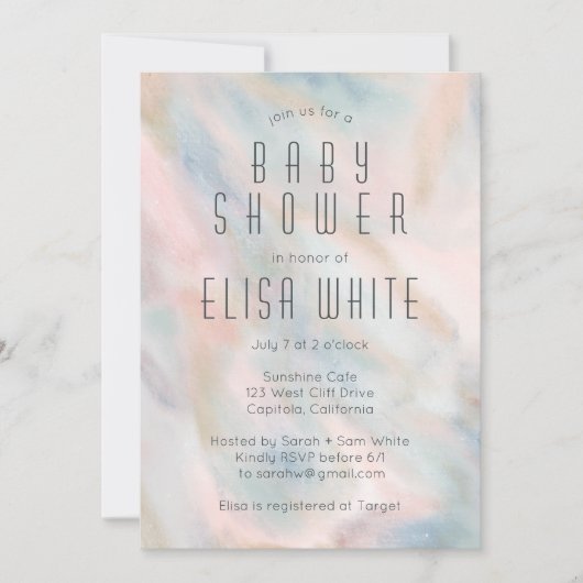 Pastel Abstract Elegant Chic CUSTOM BABY SHOWER Kaart (Voorkant)