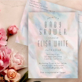 Pastel Abstract Elegant Chic CUSTOM BABY SHOWER Uitnodiging Briefkaart