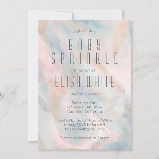 Pastel Abstract Elegant Chique CUSTOM BABY SPRINKL Kaart (Voorkant)