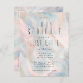 Pastel Abstract Elegant Chique CUSTOM BABY SPRINKL Uitnodiging Briefkaart