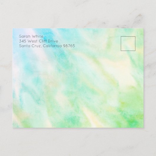Pastel Abstract Elegant Chique CUSTOM BABY SPRINKL Uitnodiging Briefkaart (Achterkant)