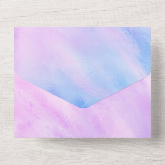 Pastel Abstract Elegant CUSTOM BAT BAR MITZVAH All In One Uitnodiging (Achterkant)