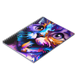 PASTEL ABSTRACT FUNNY CAT NOTITIEBOEK