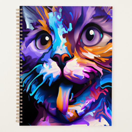 PASTEL ABSTRACT FUNNY CAT PLANNER (Voorkant)