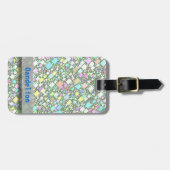 Pastel Abstract geometrisch patroon Aangepaste naa Bagagelabel (Voorkant horizontaal)