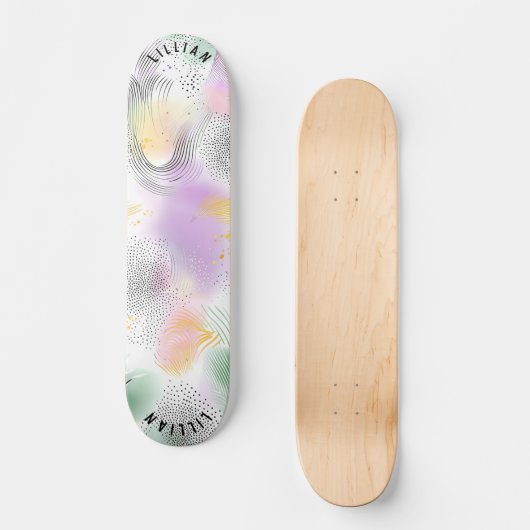 Pastel Abstract Halftone Schaats Deck Persoonlijk Skateboard (Voorkant)