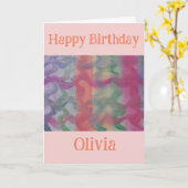 Pastel Abstract Kunst Verjaardag Kaart (Gele Bloem)