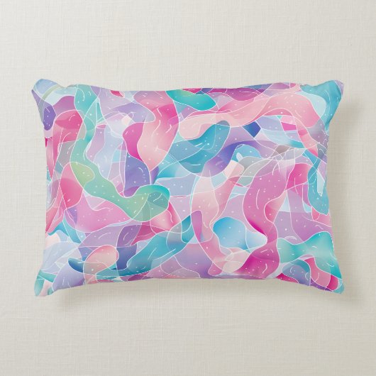 Pastel Abstract Lintpatroon Accent Kussen (Voorkant)