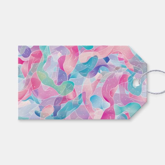 Pastel Abstract Lintpatroon Cadeaulabel (Voorkant (Horizontaal))