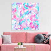 Pastel Abstract Lintpatroon Canvas Afdruk (Insitu (Woonkamer))