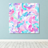 Pastel Abstract Lintpatroon Canvas Afdruk (Insitu (Houten vloer))