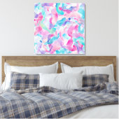 Pastel Abstract Lintpatroon Canvas Afdruk (Insitu (Slaapkamer))