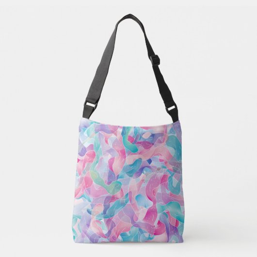 Pastel Abstract Lintpatroon Crossbody Tas (Voorkant)