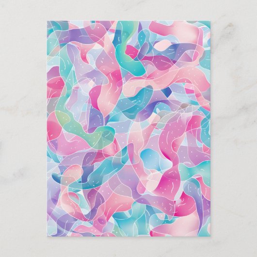 Pastel Abstract Lintpatroon Feestdagenkaart (Voorkant)