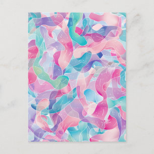 Pastel Abstract Lintpatroon Feestdagenkaart