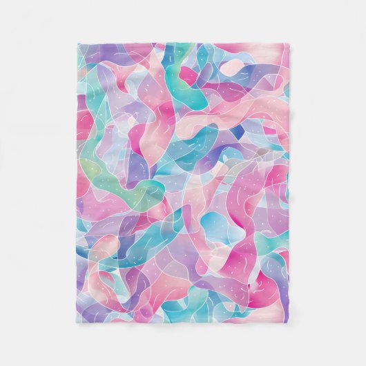 Pastel Abstract Lintpatroon Fleece Deken (Voorkant)